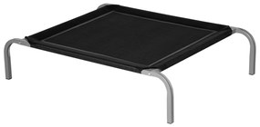 PawHut Cama Elevada para Animais de Estimação Cama para Cães e Gatos Desmontável Tecido Textilene Exterior Jardim Terraço 90x65x20cm Preto