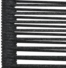 5 pcs conjunto de jantar p/ jardim corda de algodão e aço preto