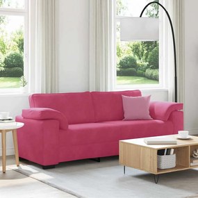 vidaXL Sofá de 3 lugares veludo 178 cm vermelho tinto
