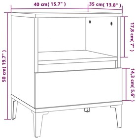 Mesas de cabeceira 2 pcs 40x35x50 cm branco