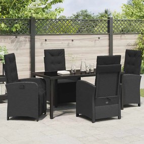 Conjunto de janta no jardim com 5 peças da com almofadas de rattan pol