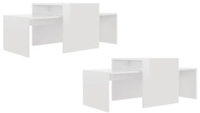 Conjunto mesas centro 100x48x40cm contrapla. branco brilhante