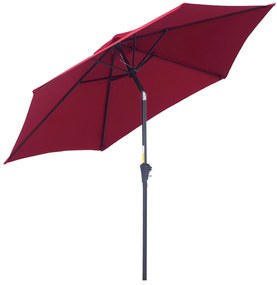 Chapéu de Sol de Jardim Ø270x235cm Chapéu de Sol de Alumínio Reclináve