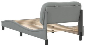 Estrutura de cama sem colchão 80x200 cm tecido cinzento-claro