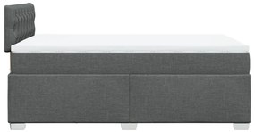 Cama boxspring com colchão 120x190 cm tecido cinzento-escuro
