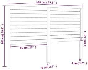 Cabeceira de cama 146x4x100 cm pinho maciço