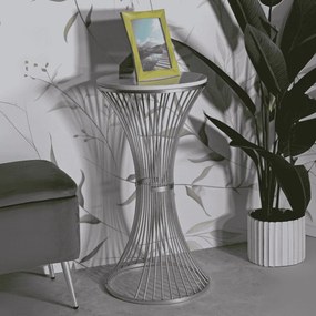 MESA DE APOIO Ø 40X79 CM PRATEADA