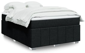 vidaXL Cama com molas/colchão 140x190 cm tecido preto