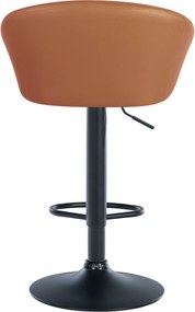 Banco de bar Davie em couro sintético castanho