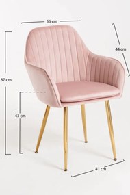 Pack 4 Cadeiras Chic Golden - Rosa