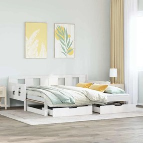 vidaXL Sofá-cama com gavetão e gavetas sem colchão 80x200 cm branco