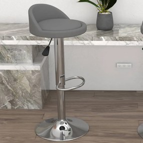 vidaXL Banco de bar couro artificial cinzento