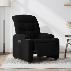 vidaXL Poltrona elétrica reclinável tecido preto