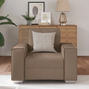 Cadeira de Sofá vidaXL Cappuccino 59 cm em Couro Sintético