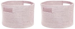Conjunto de 2 cestos em algodão rosa pastel CHINIOT Beliani