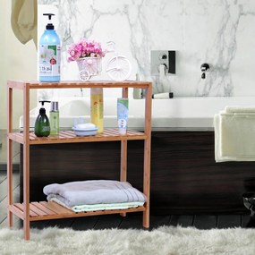 Armario de bambu Multifuncional, plantas, sapateira, casa de banho 60 x 26 x 66 cm natural
