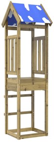 vidaXL Torre de Brincar Castanho Madeira Sólida Impregnada