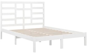 Estrutura de cama 120x200 cm madeira maciça branco