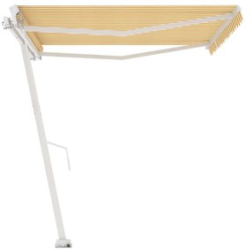 Toldo retrátil manual independente 400x350 cm amarelo e branco