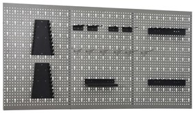 Placas perfuradas de parede 3 pcs 40x58 cm aço