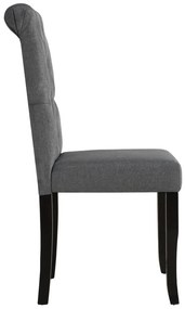 Cadeiras de jantar 2 pcs tecido cinzento-escuro