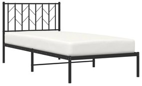 Estrutura de cama com cabeceira 90x190 cm metal preto