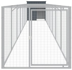 Casota p/ cães c/ parque 110x813x110 cm aço galvaniz. antracite