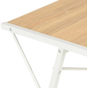 Secretária com prateleira 116x50x93 cm branco e carvalho