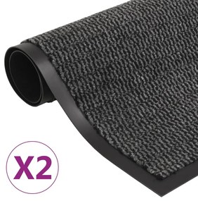 Tapete controlo pó retangular tufado 2pcs 40x60cm antracite