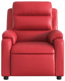 Poltrona de massagens reclinável couro artificial vermelho