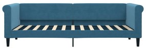 Sofá-cama com colchão 80x200 cm veludo azul