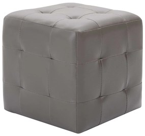 Mesas de cabeceira 2 pcs 30x30x30 cm couro artificial cinzento