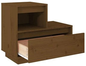 Mesas de cabeceira 2 pcs 60x34x51 cm pinho maciço castanho mel