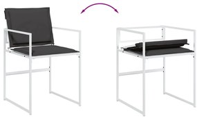 11 pcs conj. de jantar p/ jardim c/ almofadões textilene branco