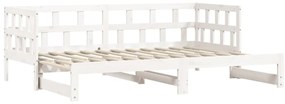 Sofá-cama com gavetão 90x190 cm madeira de pinho maciça branco