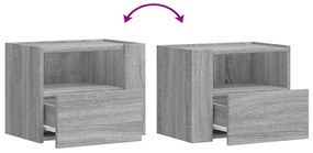 Mesas de cabeceira de parede 2 pcs 45x30x35 cm cinzento sonoma