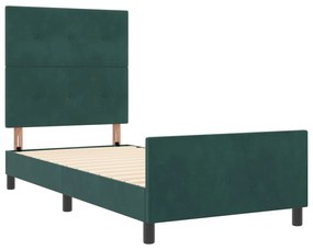 Cama vidaXL Verde Escuro 90x190 cm Veludo