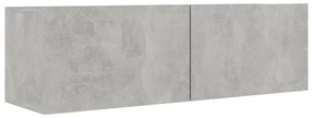 4 pcs conjunto de móveis de TV derivados madeira cinza cimento