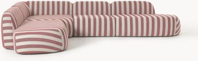 Sofá de canto modular XL com chaise longue às riscas Wolke