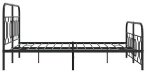 Estrutura de cama com cabeceira e pés 150x200 cm metal preto