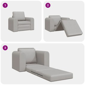 Sofá-Cama de Chão 2-em-1 Cinzento Nuvem 98x71x83 cm Tecido