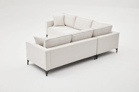 Sofá de Canto Berlin – Creme e Preto – 258 x 258 cm