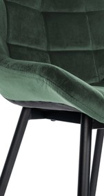 Banco de bar Weston em veludo e com estrutura preta 49 x 104 x 56 cm Verde escuro
