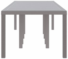 Mesa de Jardim Cinzento-Claro 300x100x73 cm Poli Rattan