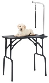vidaXL Mesa de grooming ajustável para cães com 1 laço