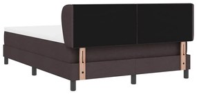 Cama Box Spring vidaXL com Colchão Castanho Escuro 140x200 cm Tecido