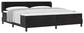 Cama Box Spring vidaXL com Colchão Preto 200x200 cm em Veludo