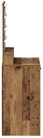 Mesa de Maquiagem vidaXL com Luzes de LED Madeira Antiga 50x41x140 cm