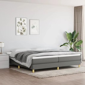vidaXL Estrutura de cama com molas 200x200 cm tecido cinzento-escuro