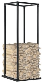 Suporte para lenha com base 37x37x113 cm aço preto